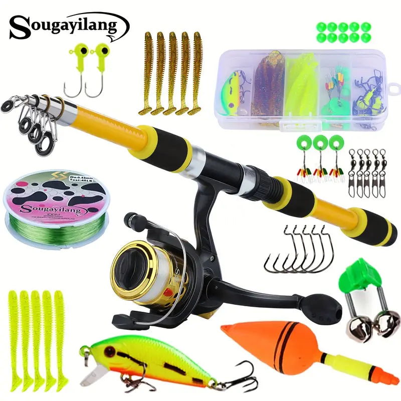 1.8m Telescopic Fishing Rod with Reel and Accessories