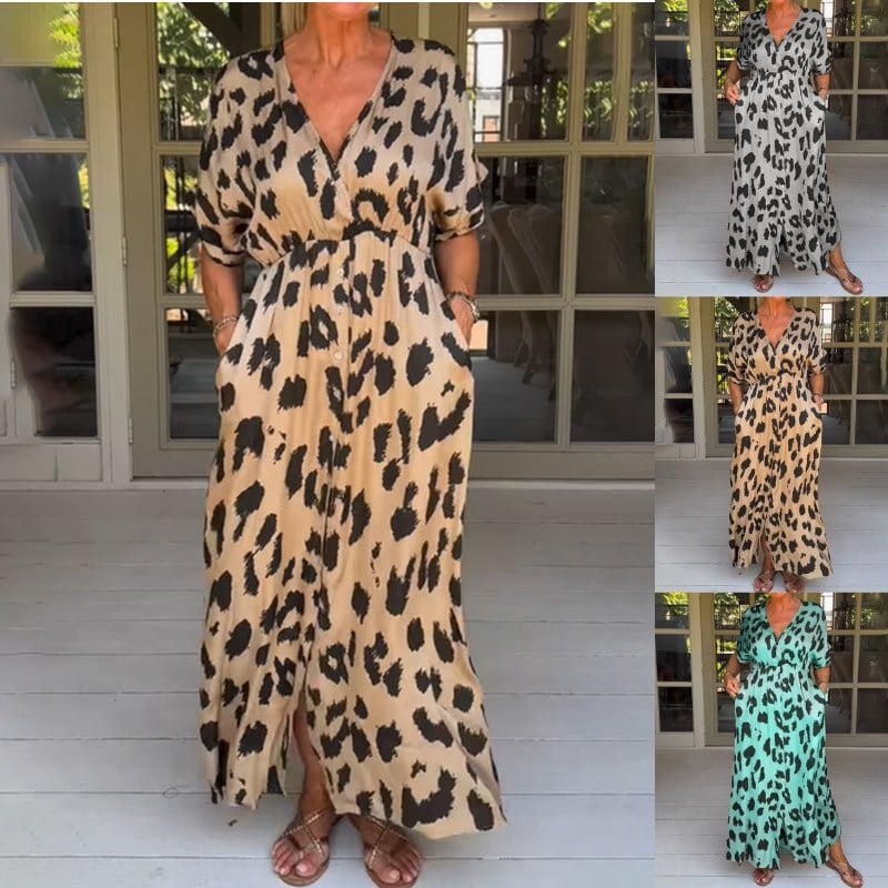 Robe longue à imprimé léopard - Esmee