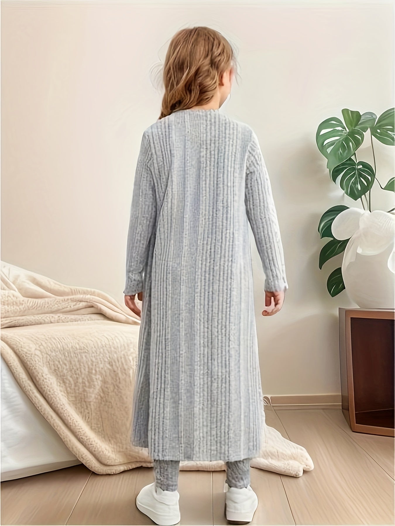 3-Piece Stretchy Knitted Cardigan + Top + Leggings - Charmaine