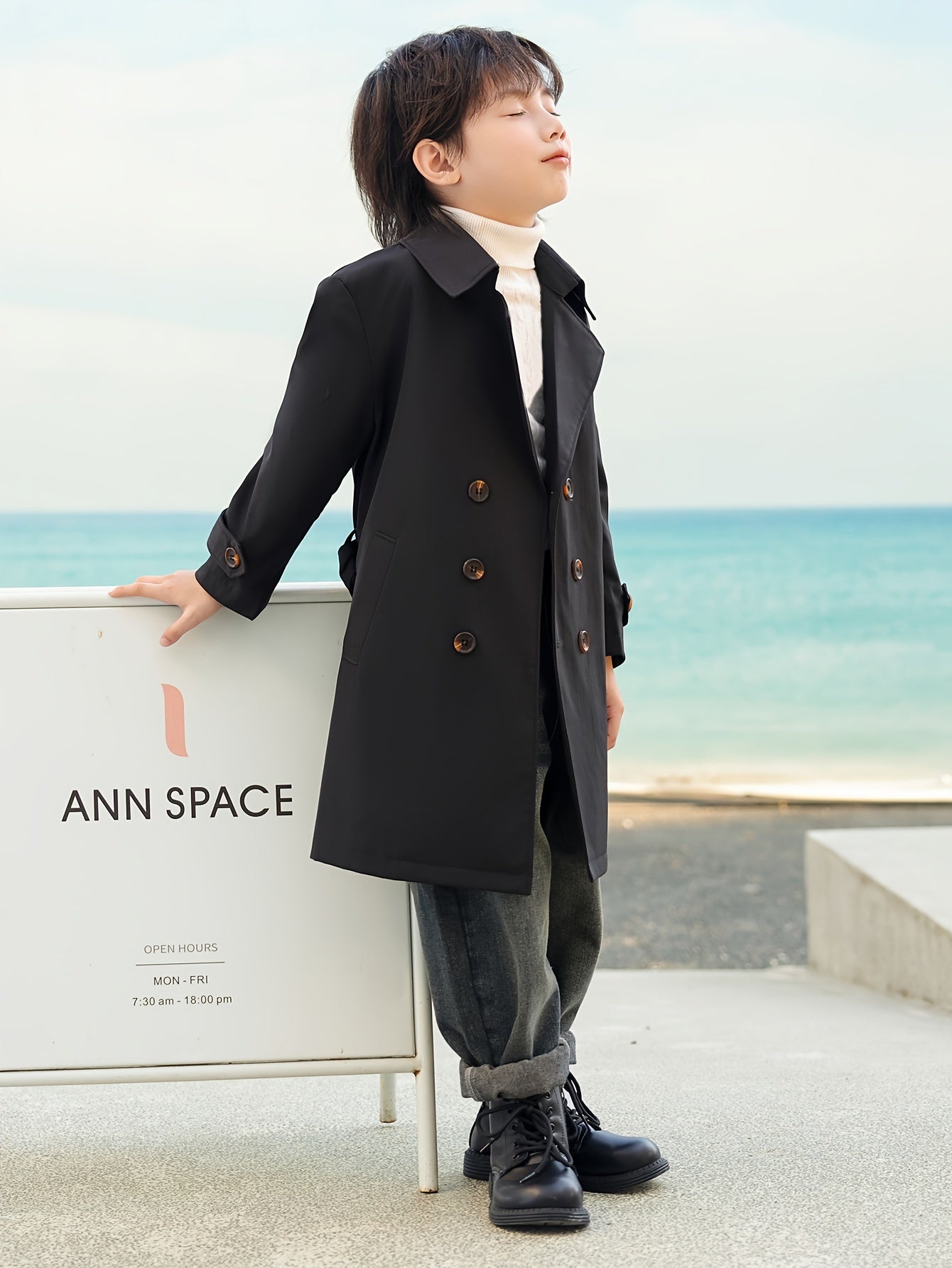 Windbreaker for Boys, Mid-Length with Double Buttons - Franz