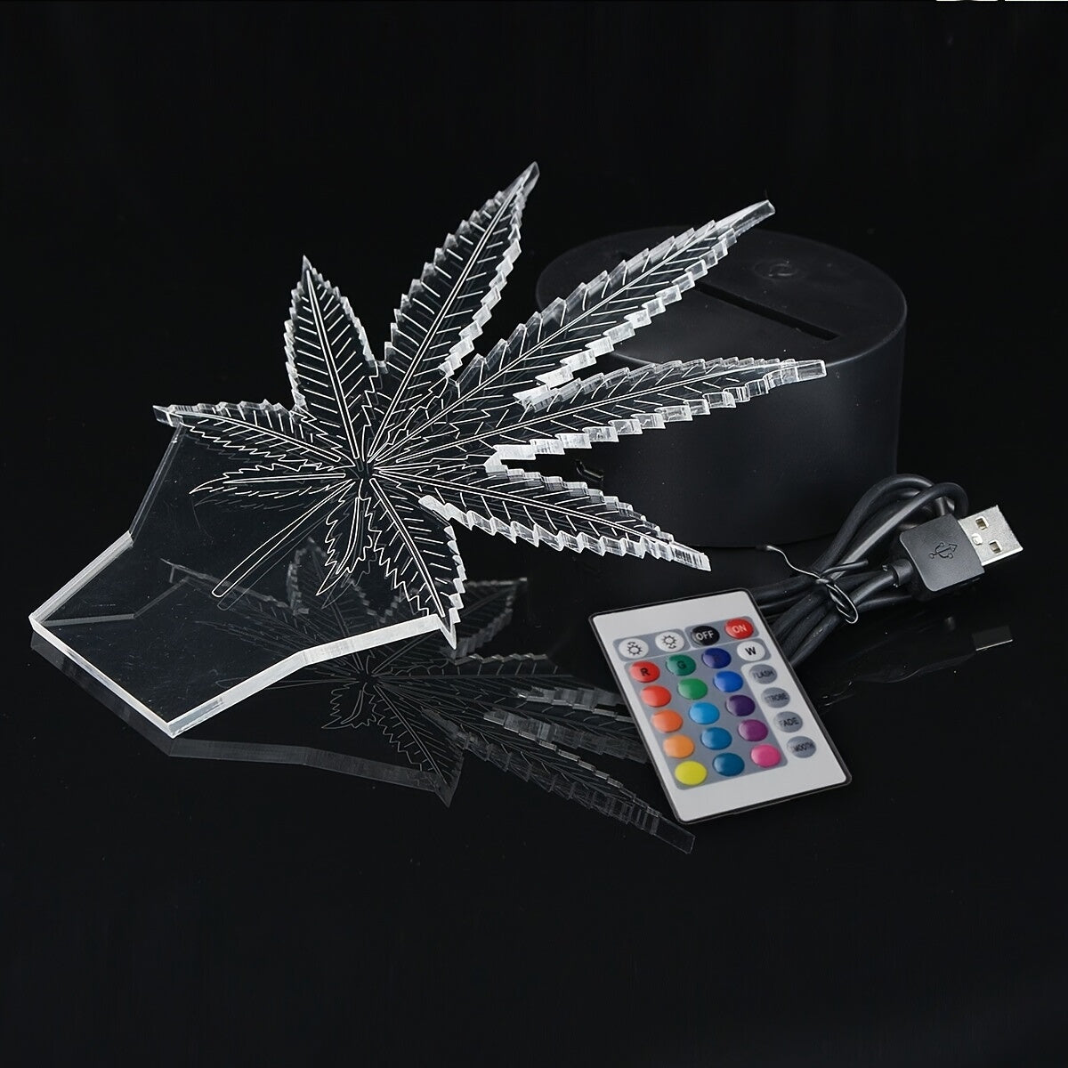 GlowLeaf - 3D Hampblad Nattlys