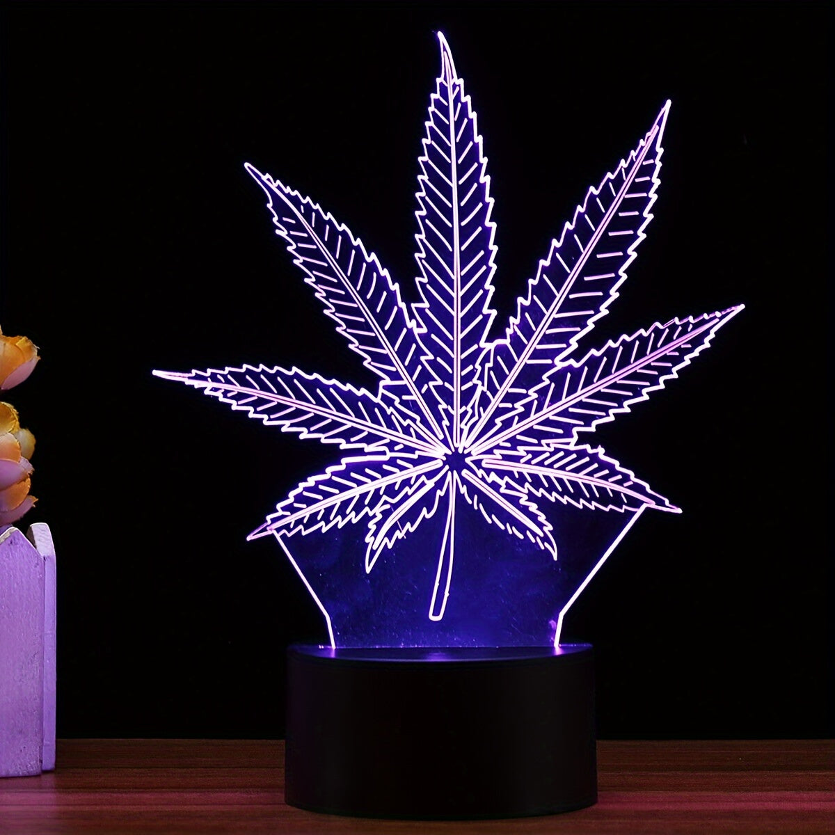 GlowLeaf - 3D Hampblad Nattlys