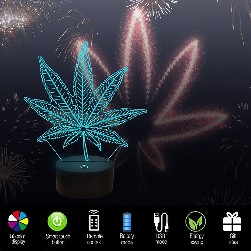 GlowLeaf - 3D Hampblad Nattlys