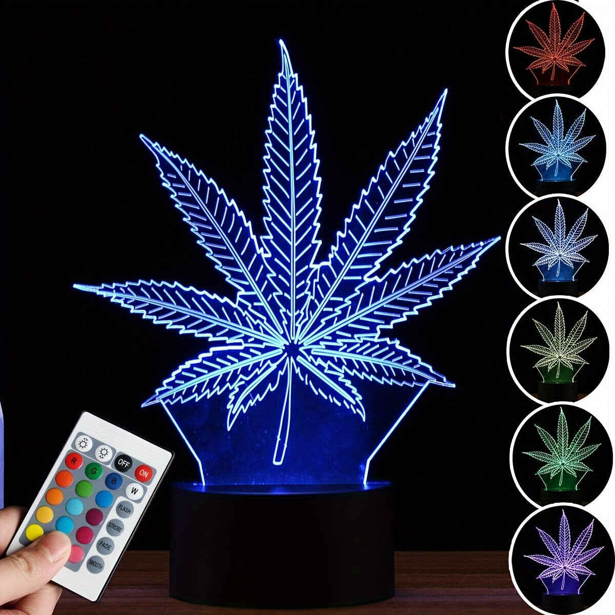 GlowLeaf - 3D Hampblad Nattlys