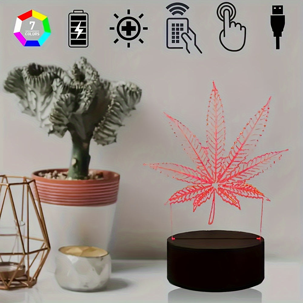 GlowLeaf - 3D Hampblad Nattlys