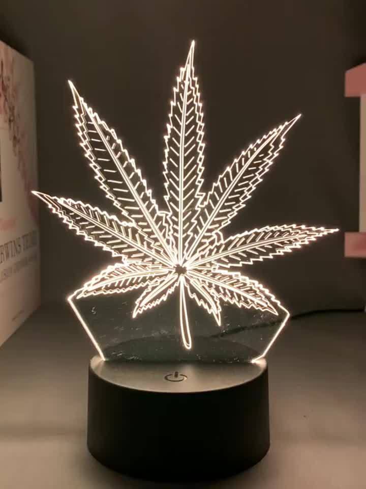 GlowLeaf - 3D Hampblad Nattlys