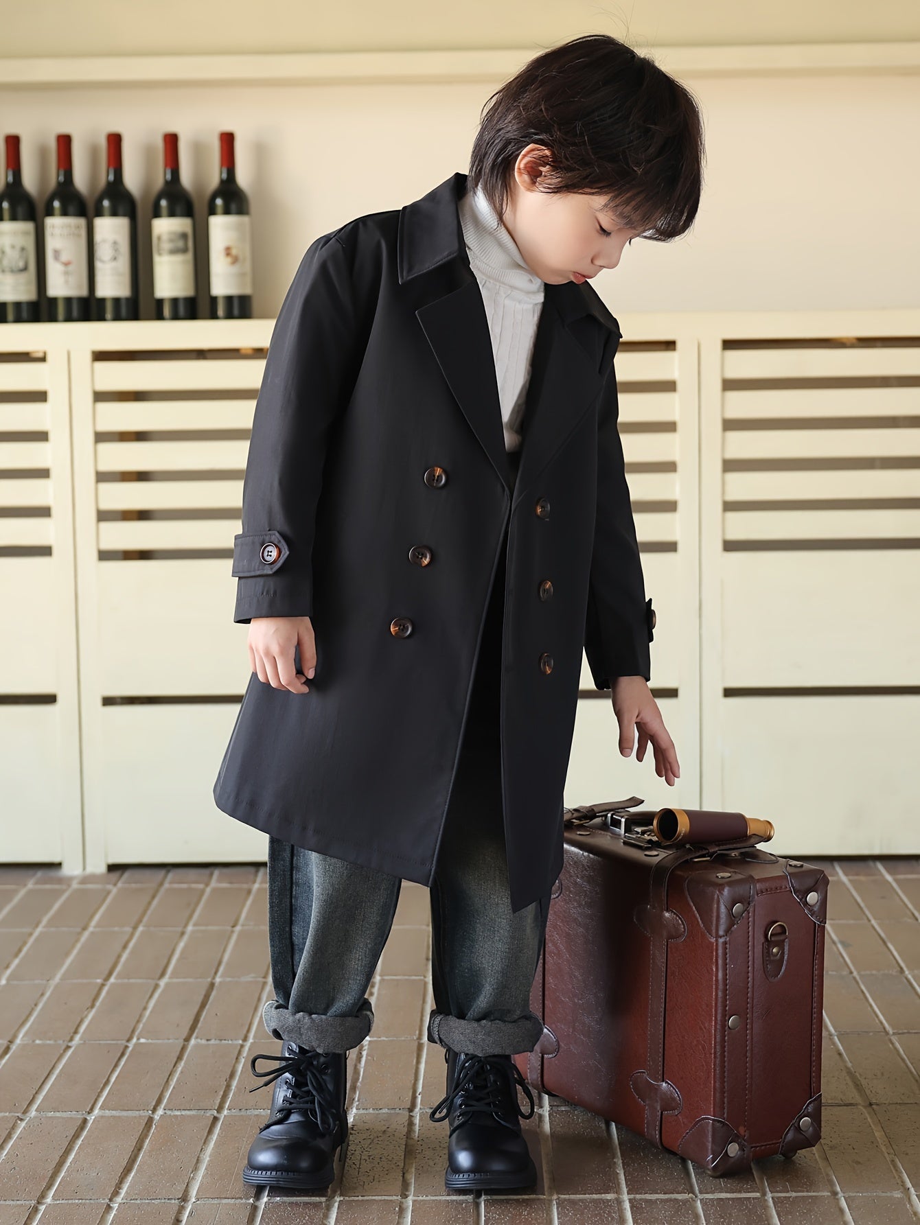 Windbreaker for Boys, Mid-Length with Double Buttons - Franz