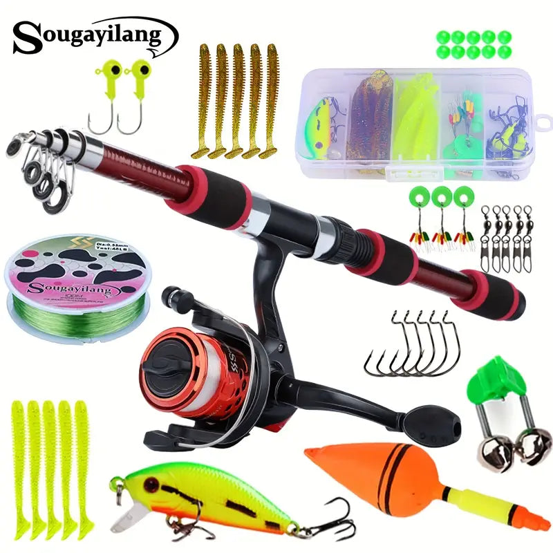 1.8m Telescopic Fishing Rod with Reel and Accessories