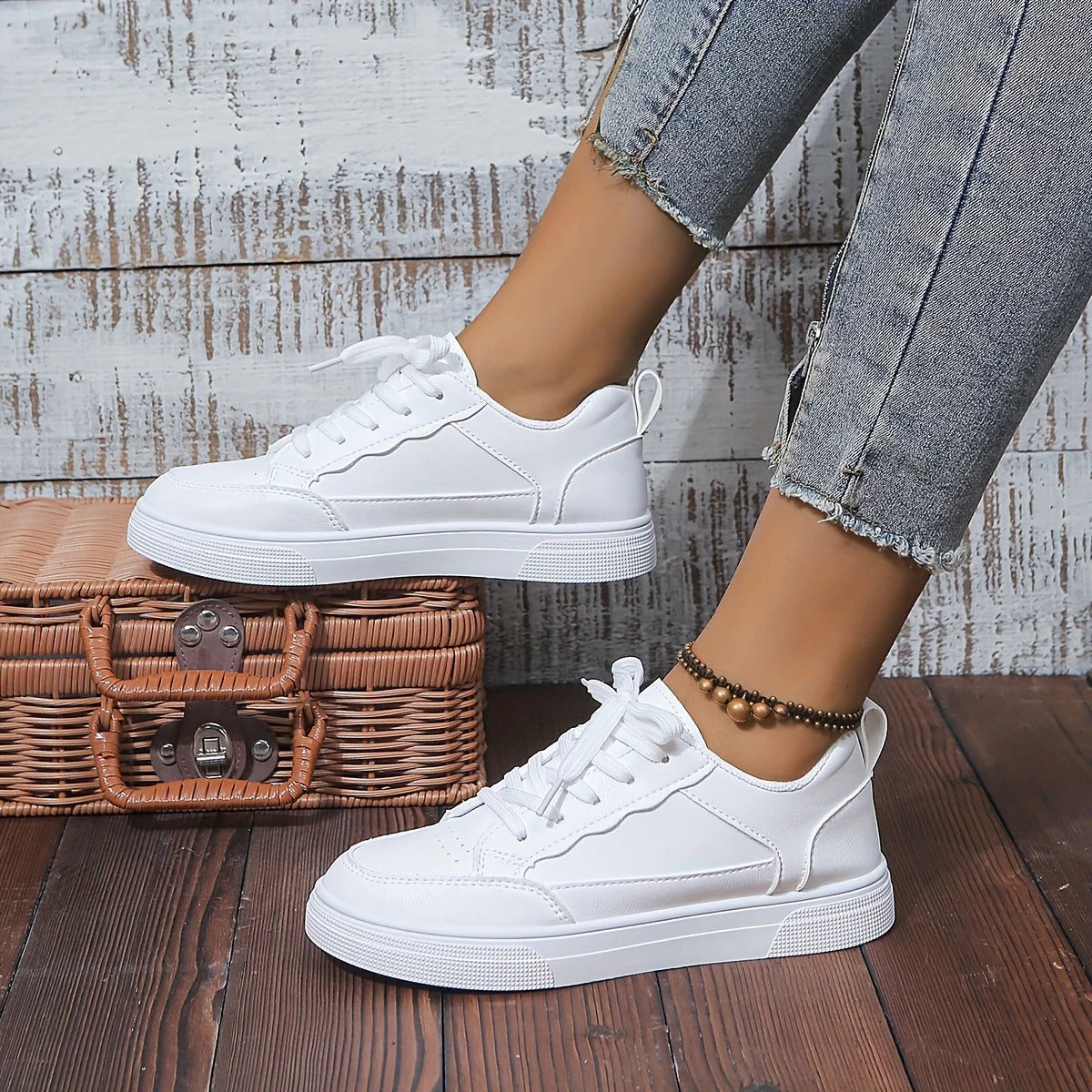 Baskets blanches pour femmes - confortables et élégantes