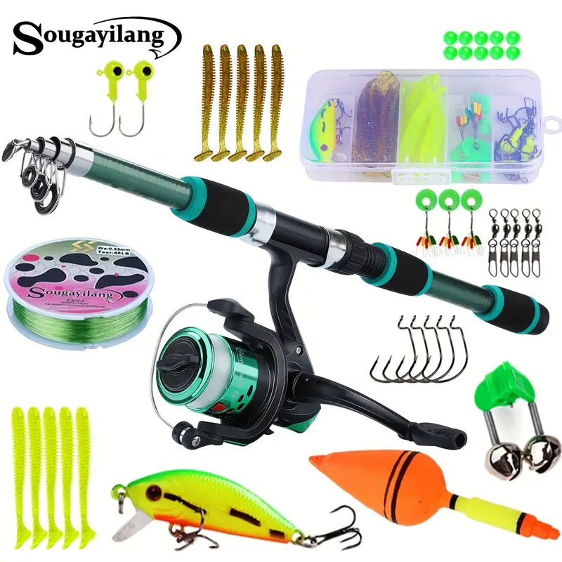 1.8m Telescopic Fishing Rod with Reel and Accessories