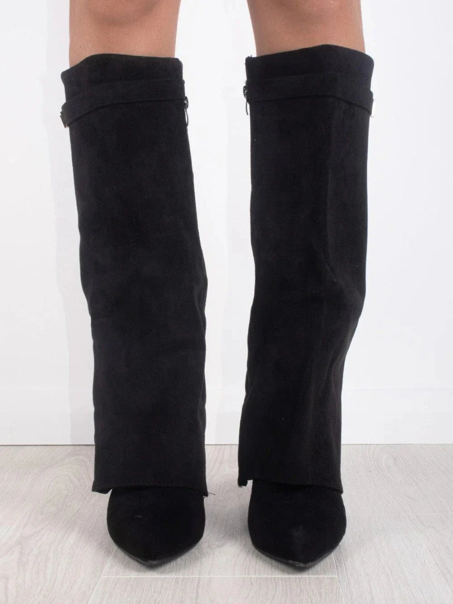 Bez - kniehohe Wildlederstiefel mit Absatz