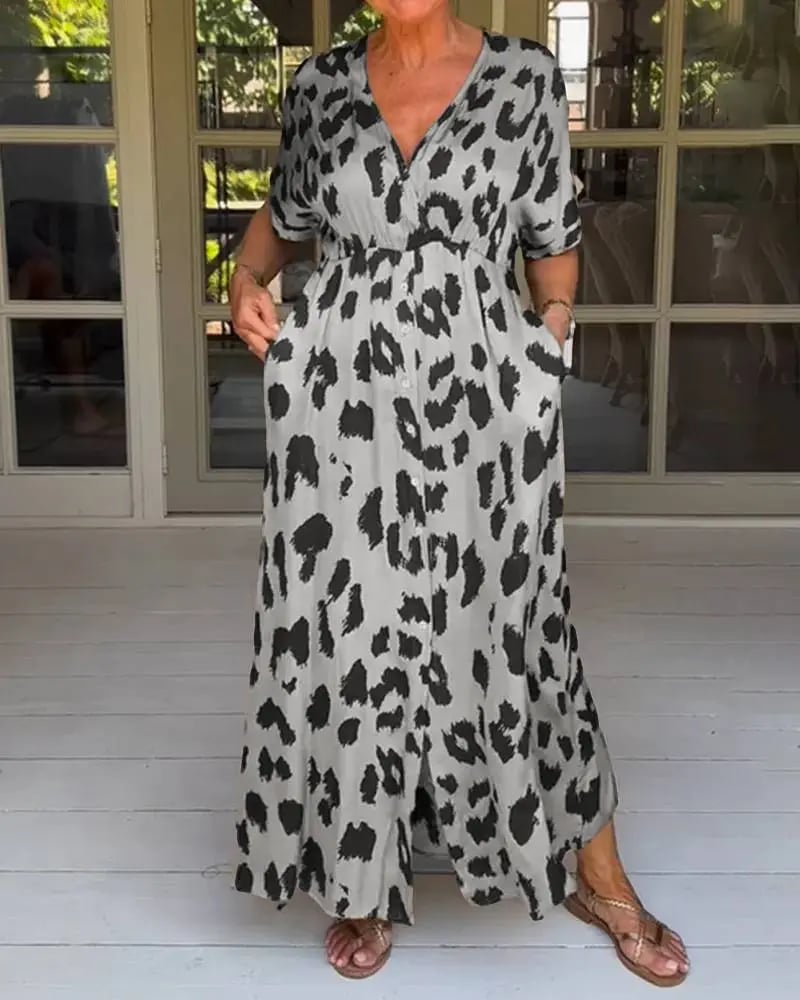 Robe longue à imprimé léopard - Esmee