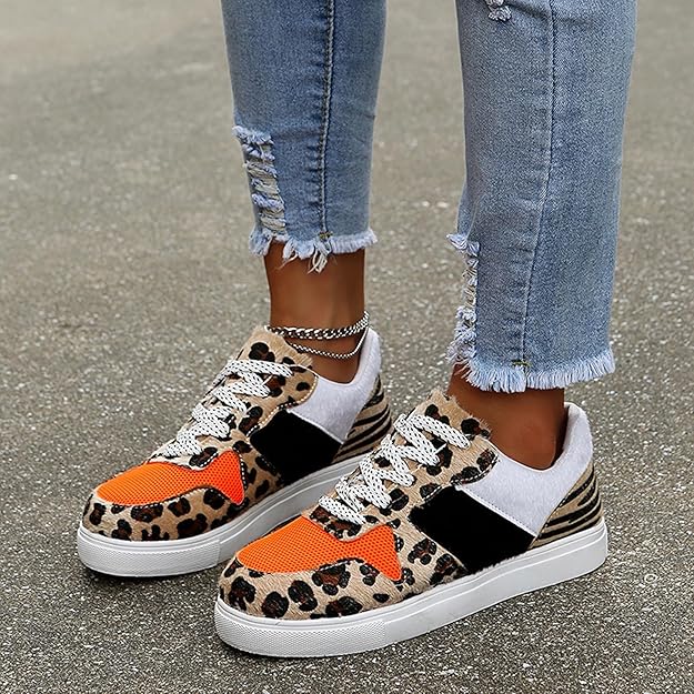 Pompe - Chaussures confortables pour femmes à imprimé léopard