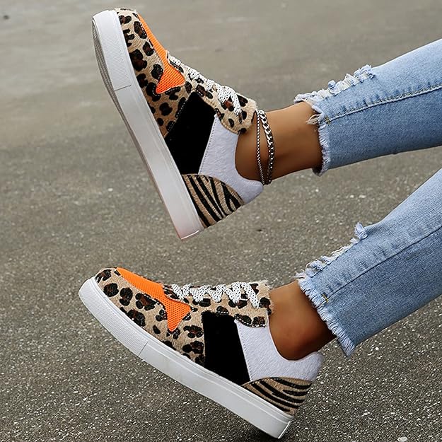 Pompe - Chaussures confortables pour femmes à imprimé léopard