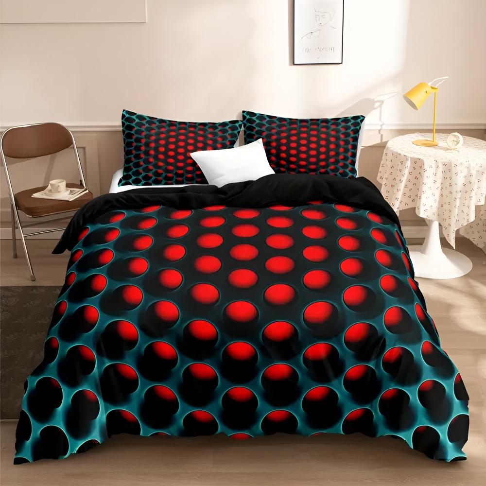 3-Piece Duvet Cover Set with Futuristic 3D Pattern