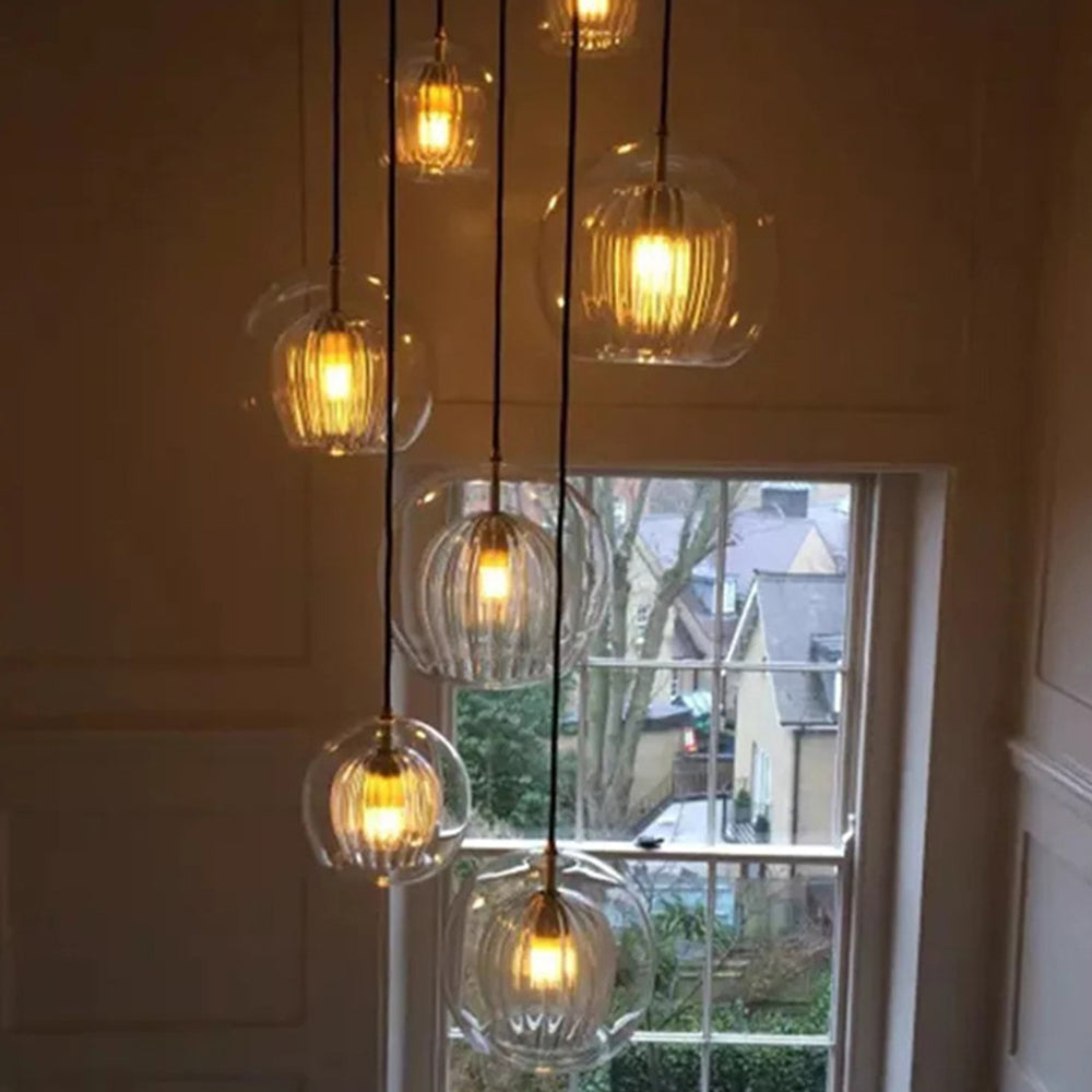 SolarisGlow - AmberSphere pendel lampe med strålende elegance