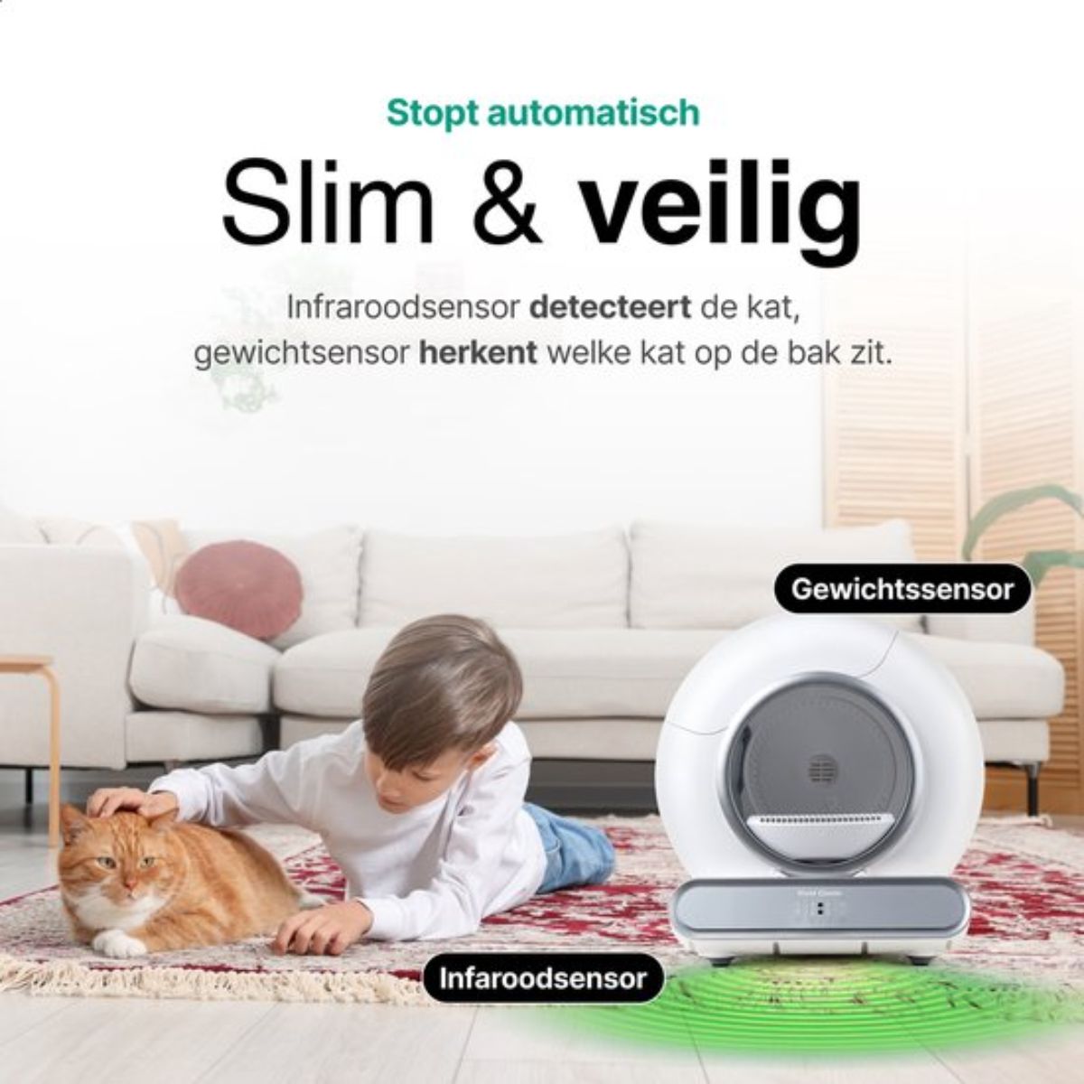 Petmo – Selvrenser automatisk kattebakke med avancerede funktioner