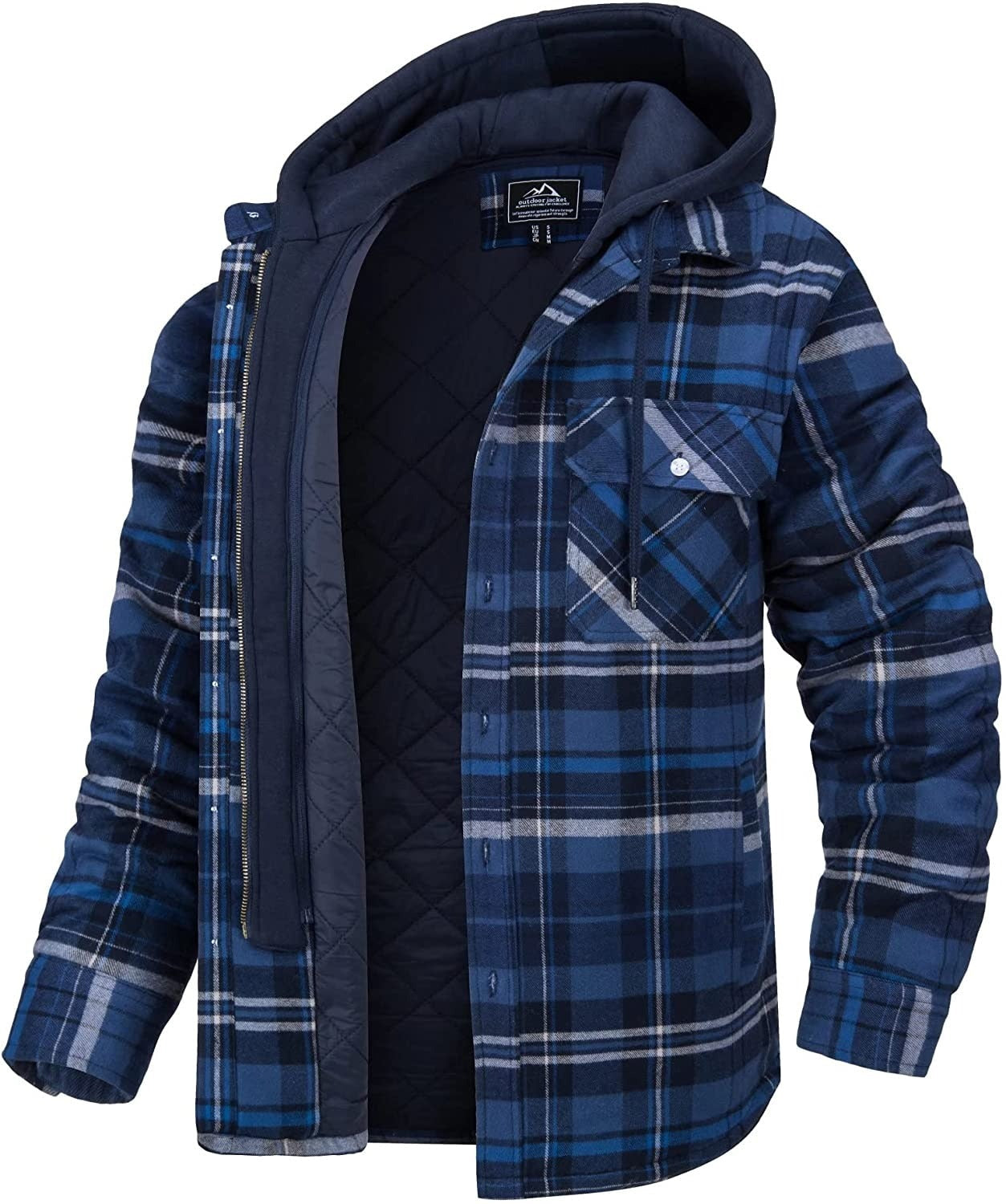 Veste à carreaux pour hommes avec capuche - Piolo