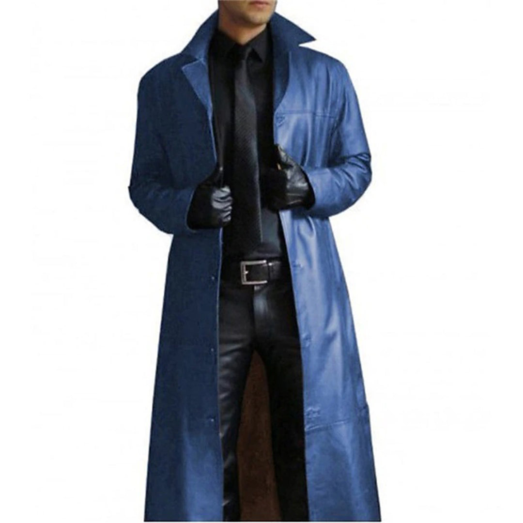 Boston - Manteau long en cuir synthétique pour hommes
