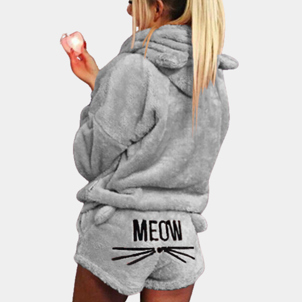 Miaou - Ensemble pyjama en polaire ultra confortable pour se détendre chat