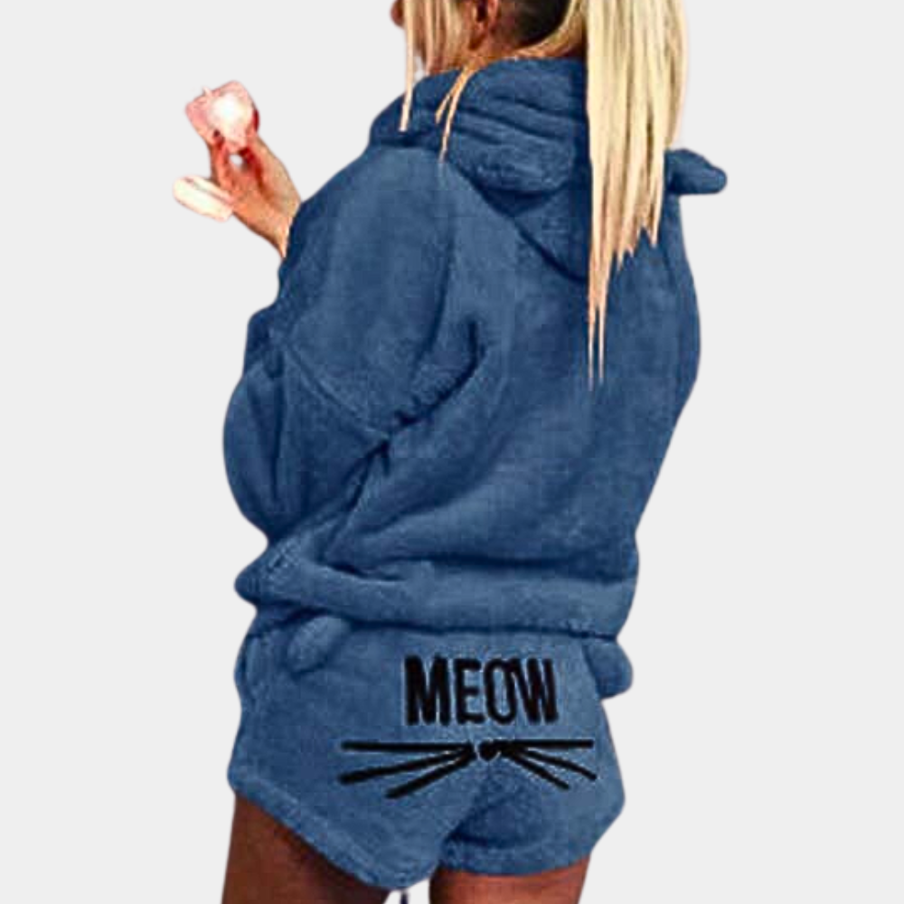 Miaou - Ensemble pyjama en polaire ultra confortable pour se détendre chat