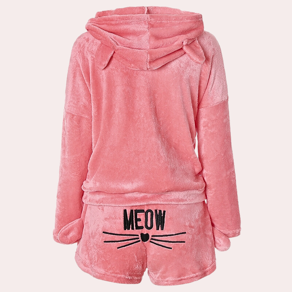 Miaou - Ensemble pyjama en polaire ultra confortable pour se détendre chat