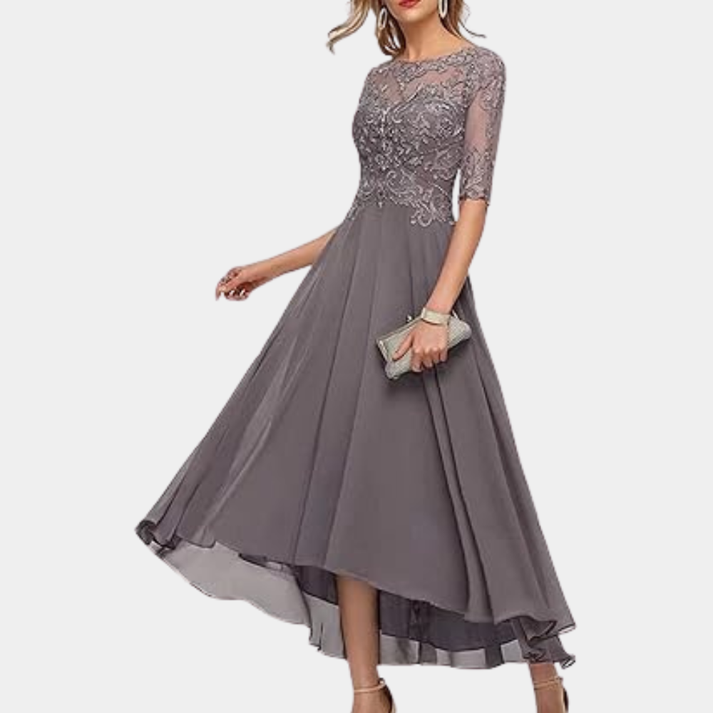 Ara - Elegant kveldsmaksi kjole med blonder detaljer