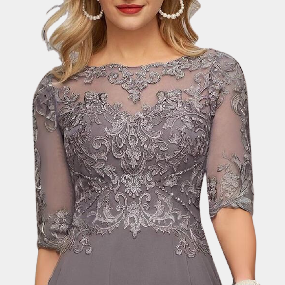 Ara - Elegant kveldsmaksi kjole med blonder detaljer