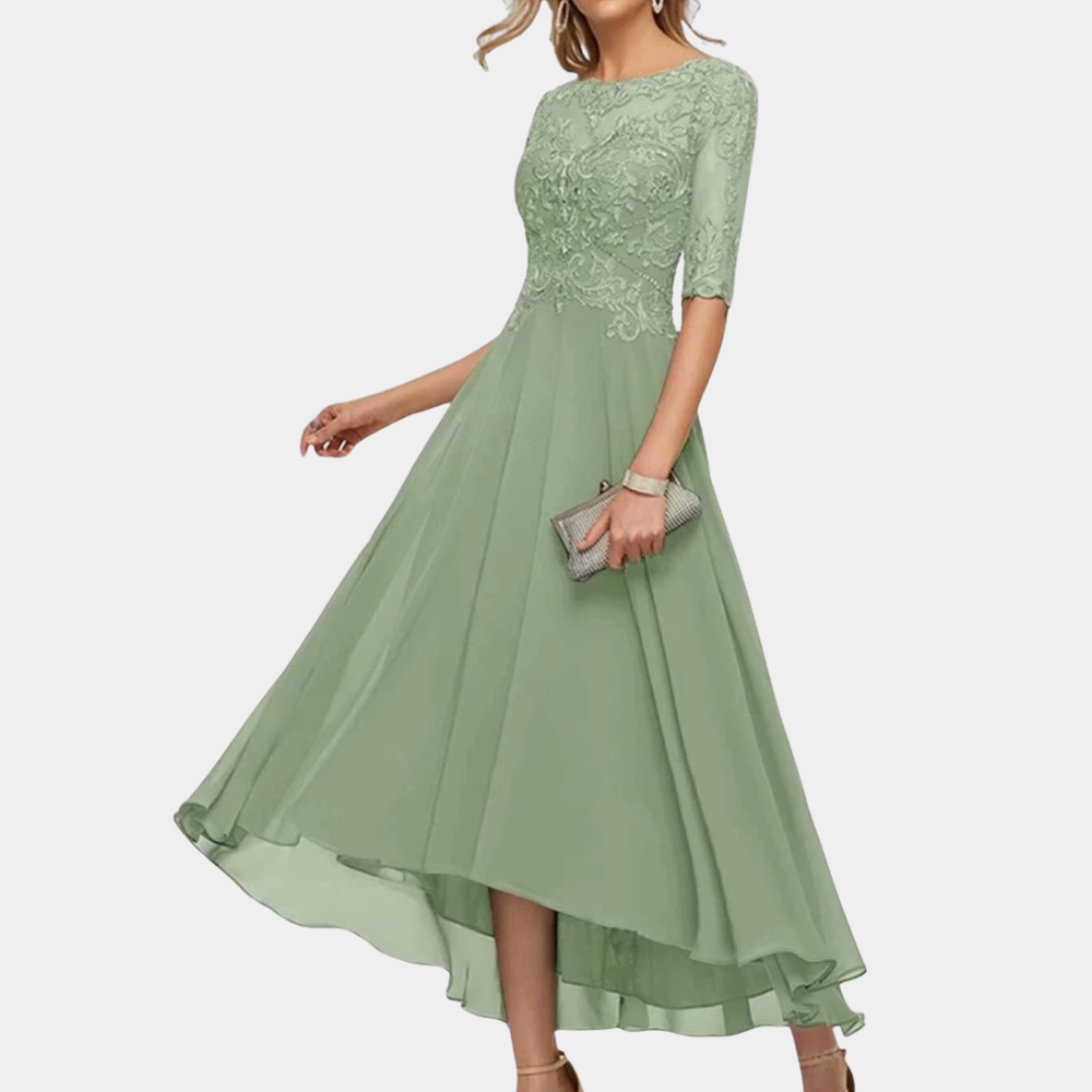 Ara - Elegant kveldsmaksi kjole med blonder detaljer