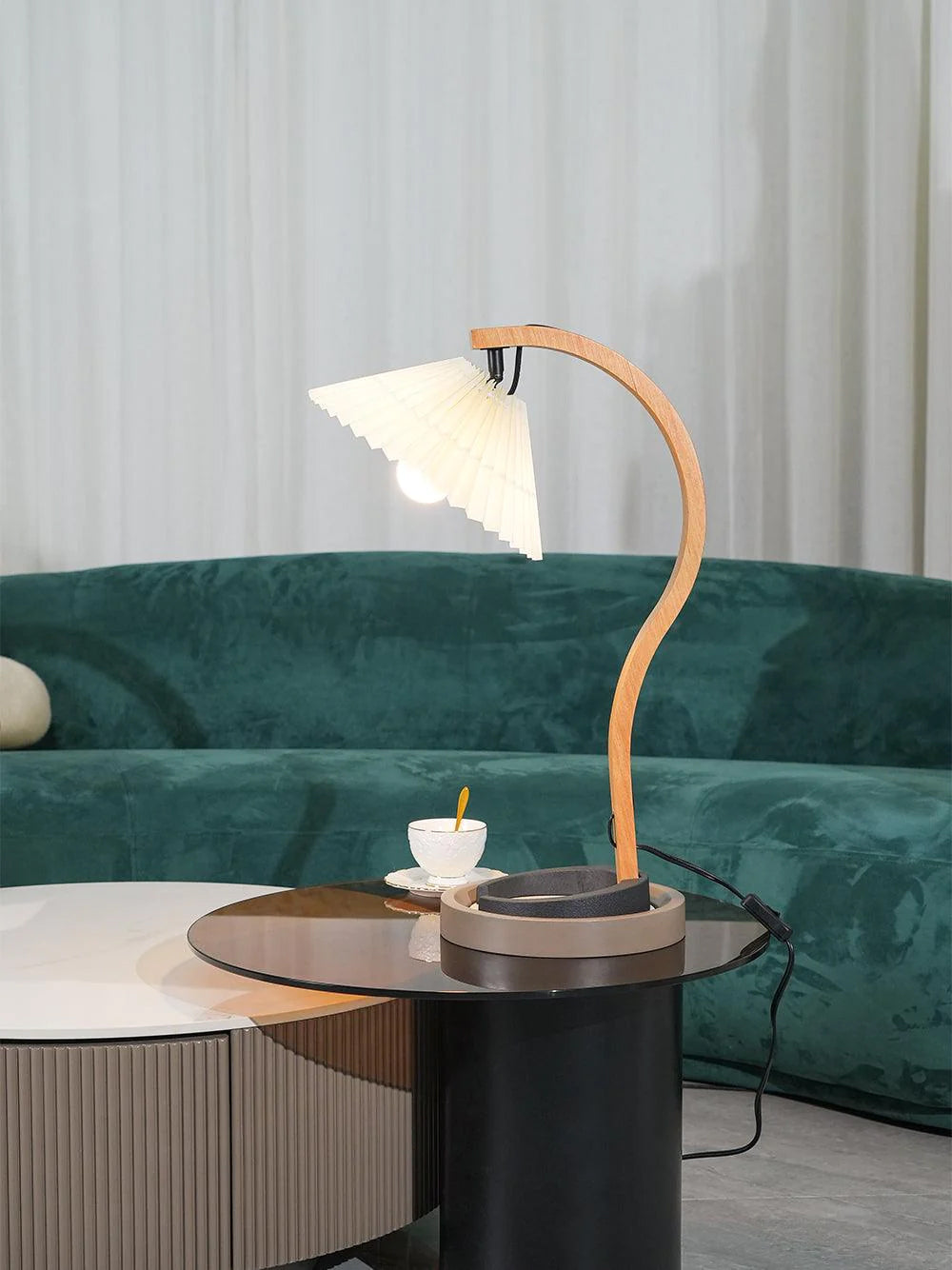 NatureArc - Wooden Table Lamp with Organic Shapes