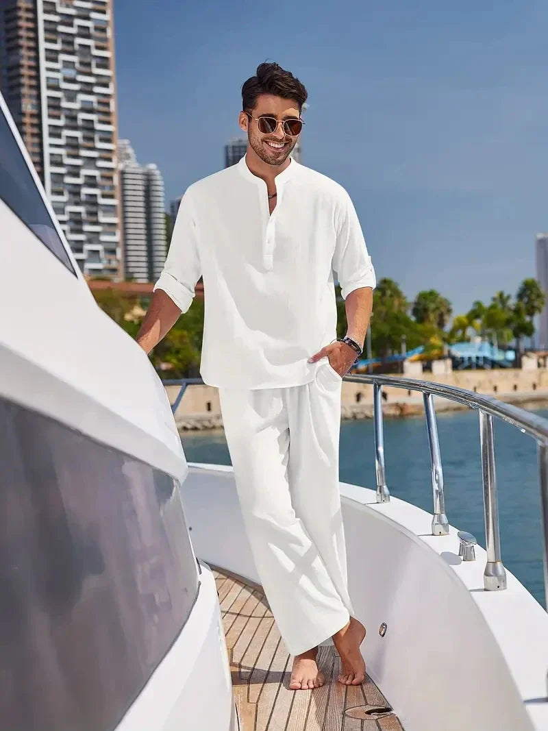 2-Piece Men's Set in Italian Linen Cotton - Victor