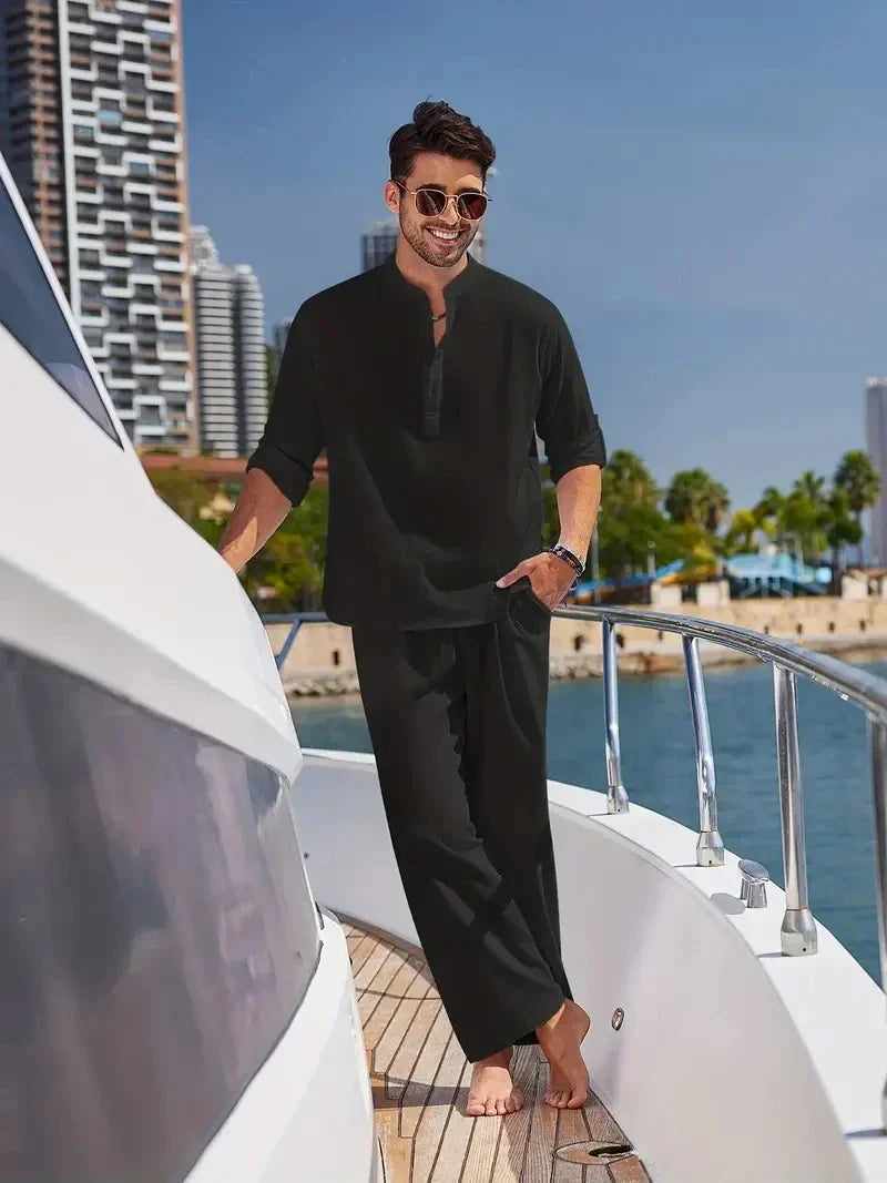 2-Piece Men's Set in Italian Linen Cotton - Victor
