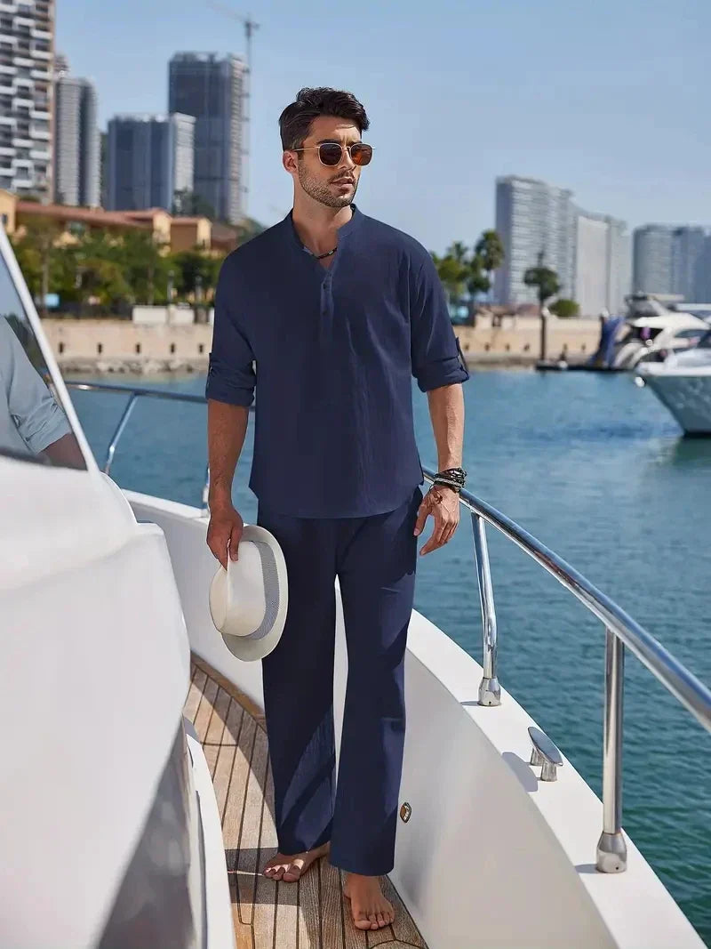 2-Piece Men's Set in Italian Linen Cotton - Victor