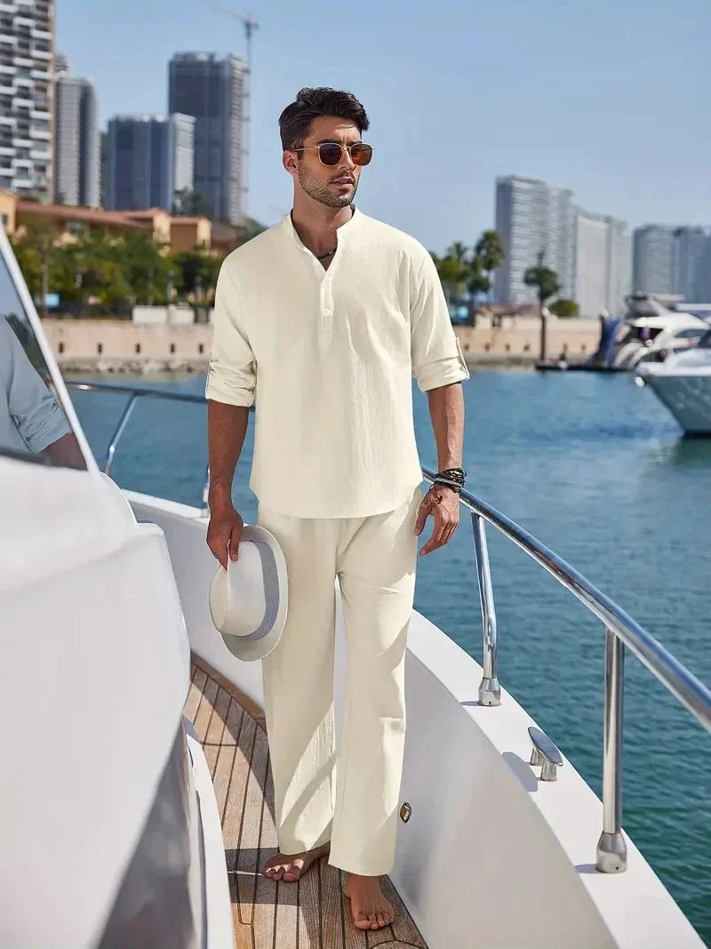 2-Piece Men's Set in Italian Linen Cotton - Victor