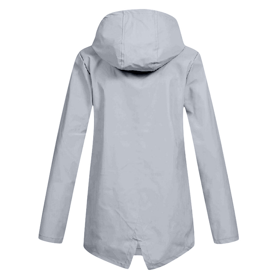 Presca - Langer Regenmantel mit Kapuze und Taschen für Damen