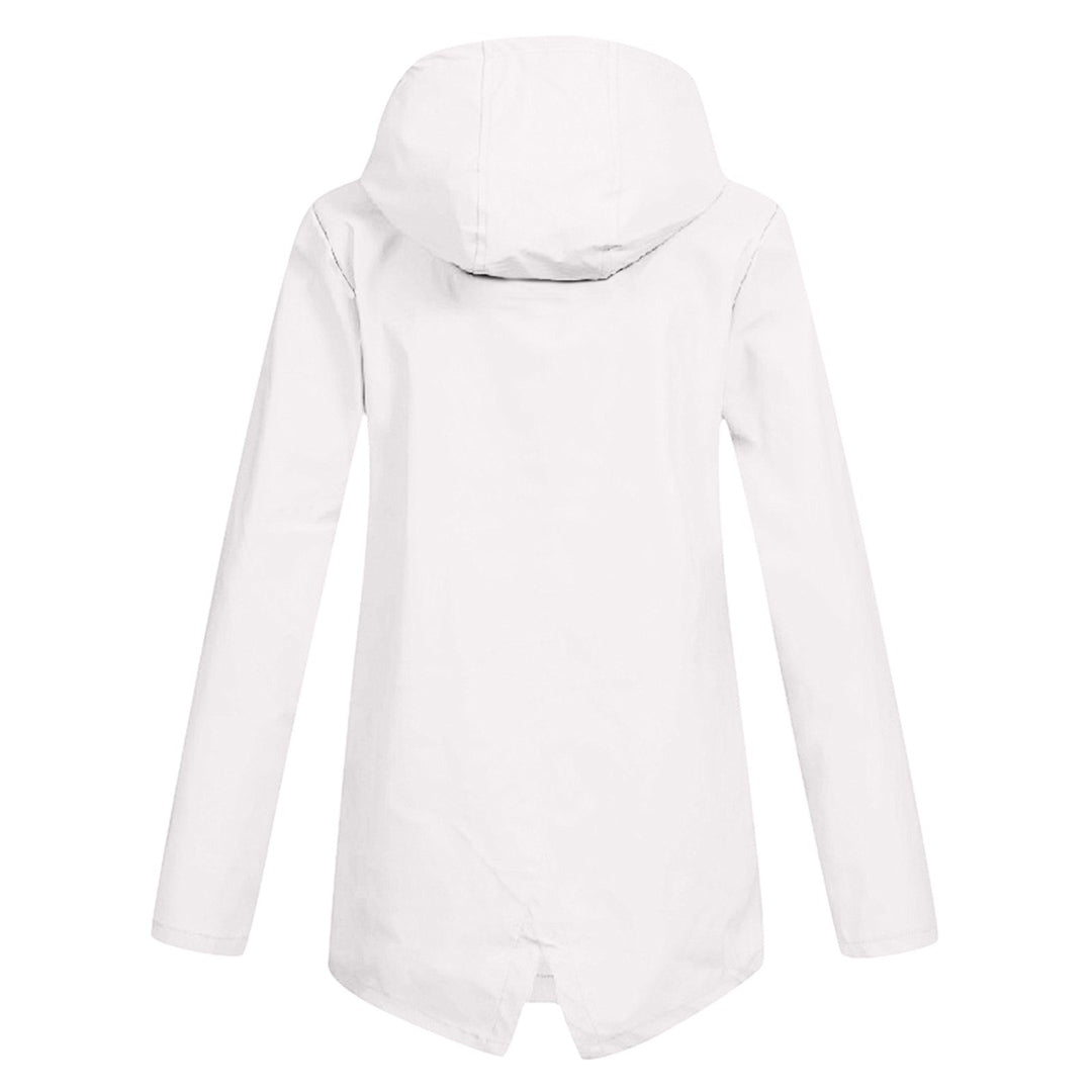 Presca - Langer Regenmantel mit Kapuze und Taschen für Damen