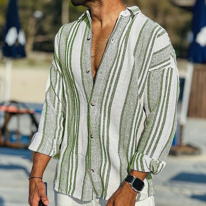 Chemise pour hommes à manches longues rayées - Gerben