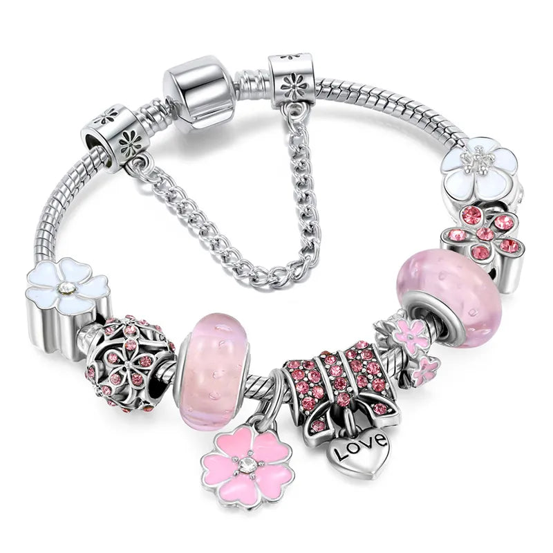 Bracelet porte-bonheur en argent unique Amour
