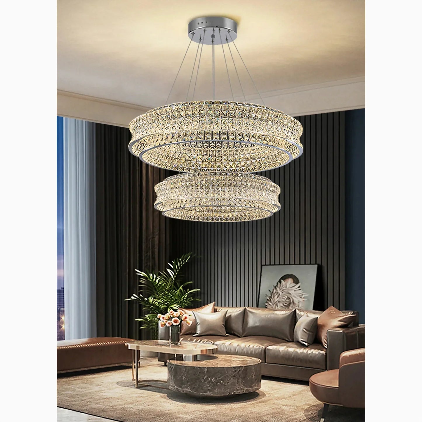 GlanzAura - Elegant Pendant Light with Sparkling Crystals