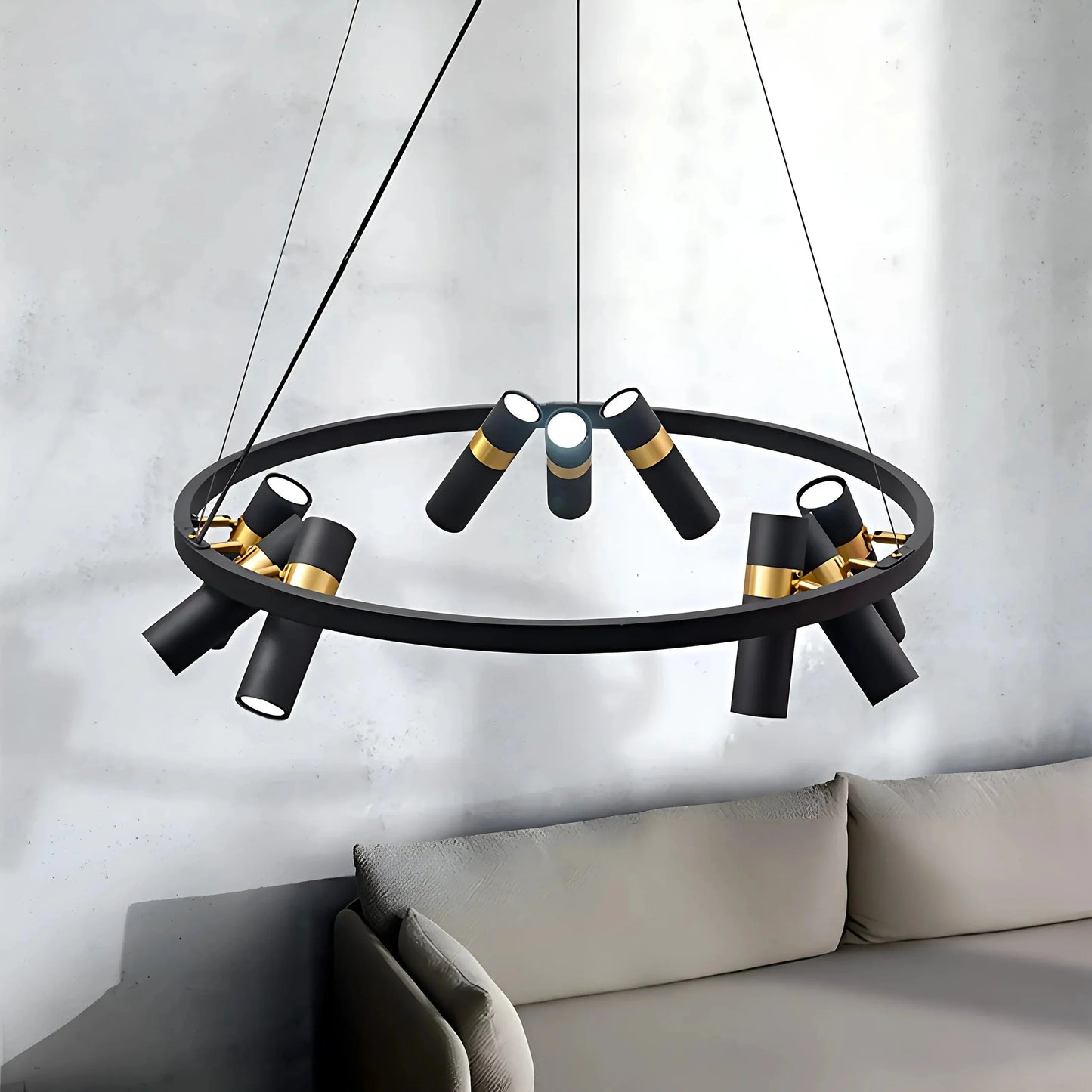 NoirGlow - Minimalist Black LED Pendant Light