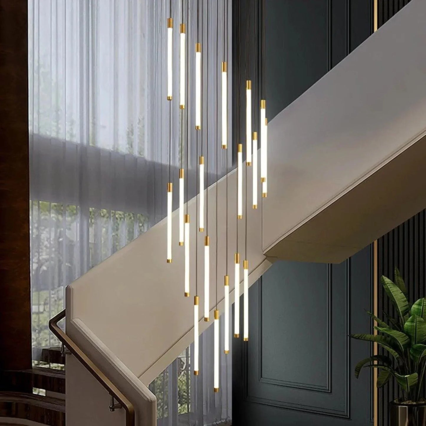 LuxeStairs - LED Gold Chandelier