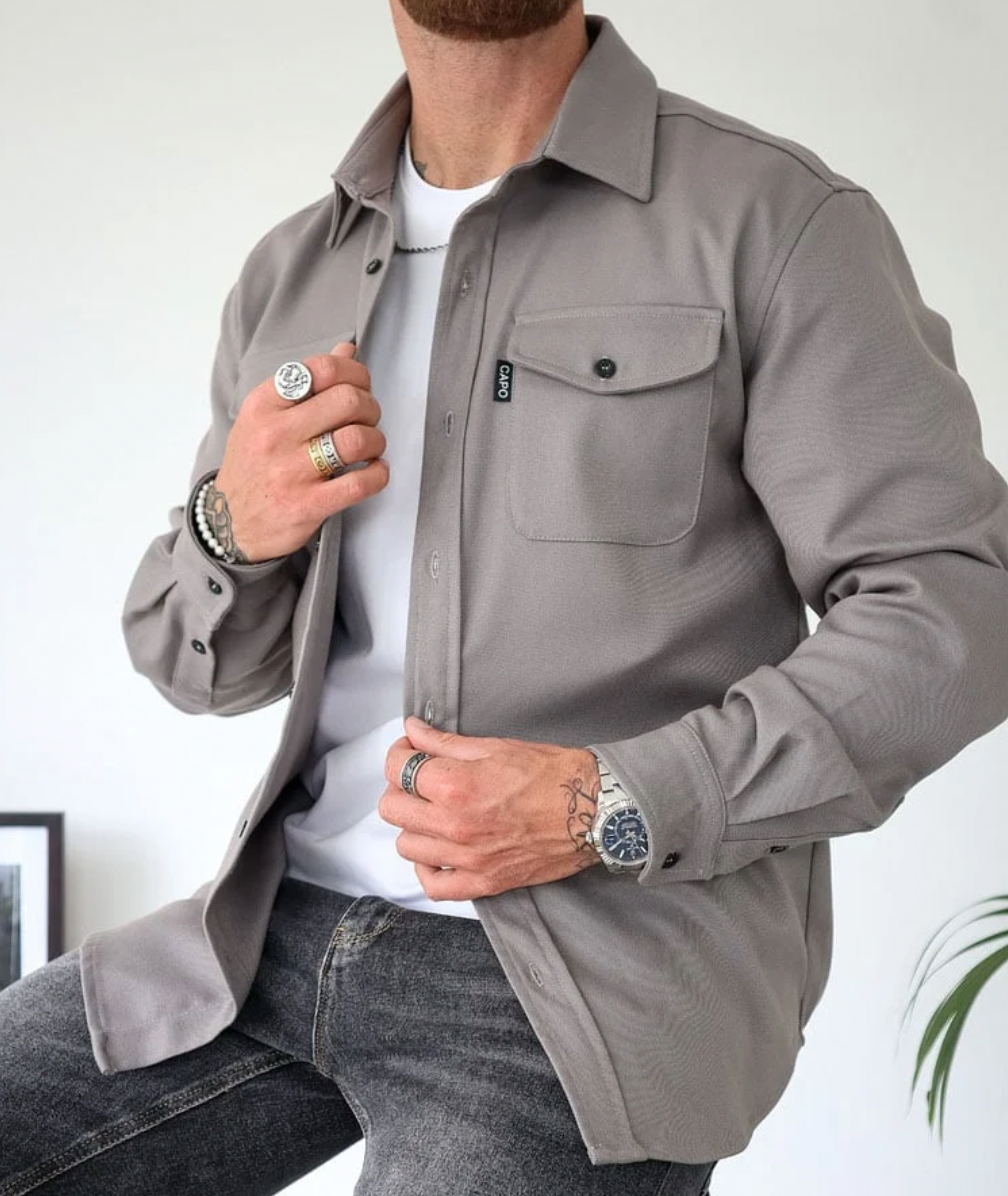 Chemise à manches longues pour hommes avec poches - Capo
