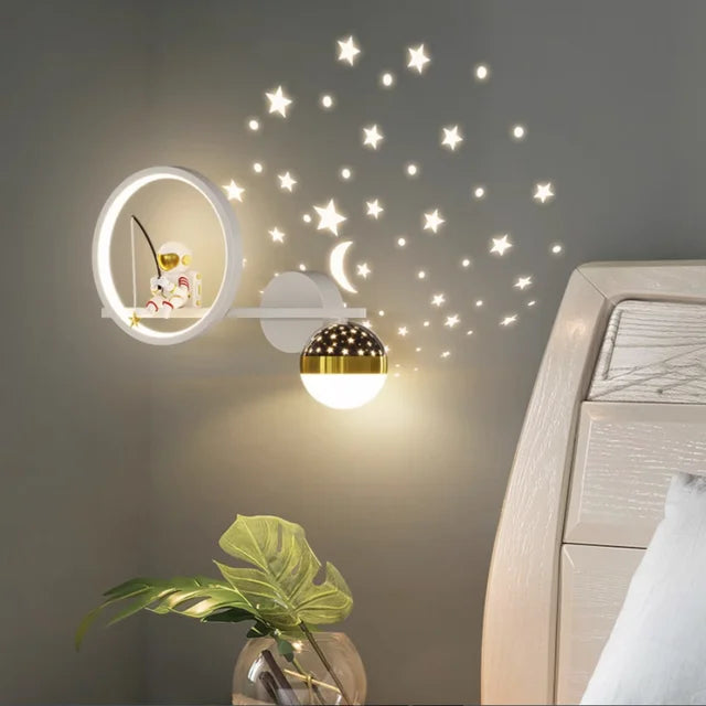 Lampe murale moderne pour chambre d'enfant avec lumière étoilée