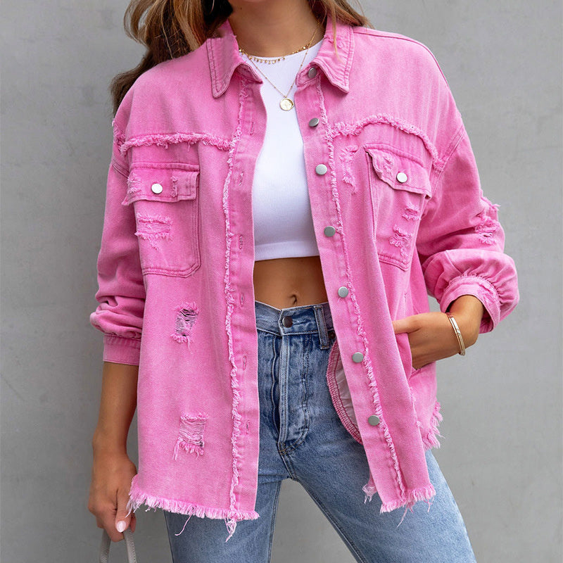 Dame Denimjakke med "Vintage" Look - Revive