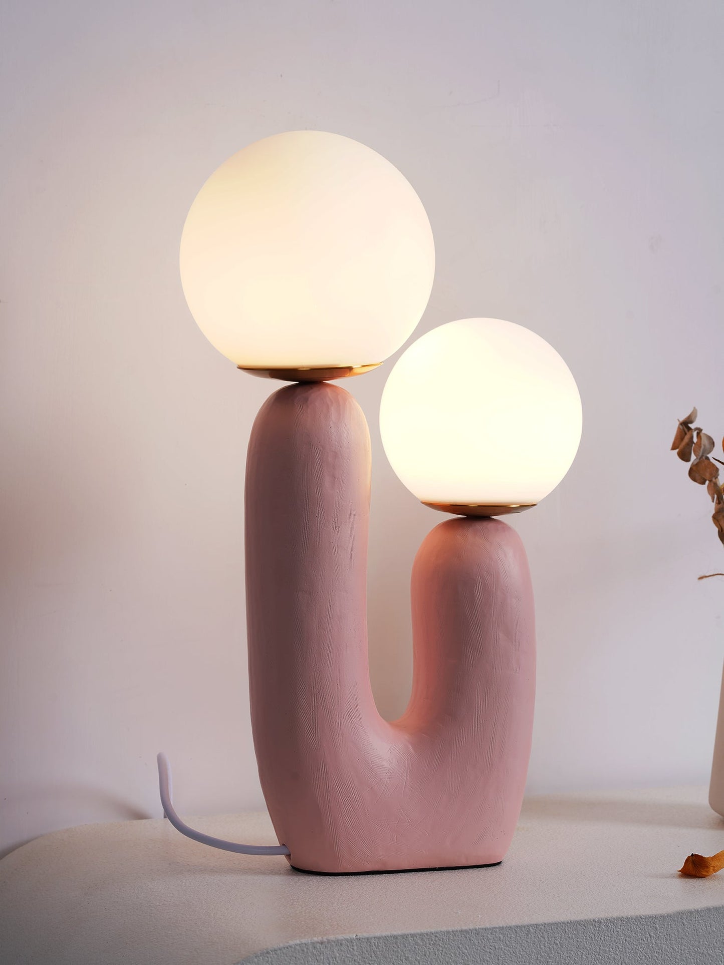 EcoLuxe - Moderne glas- og harpiksbordlampe