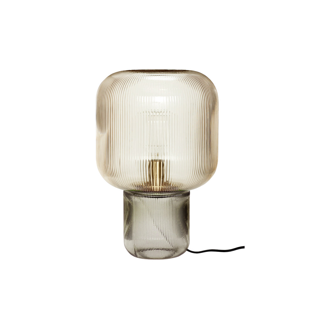 GlowSphere - Oval bordlampe af glas og metal