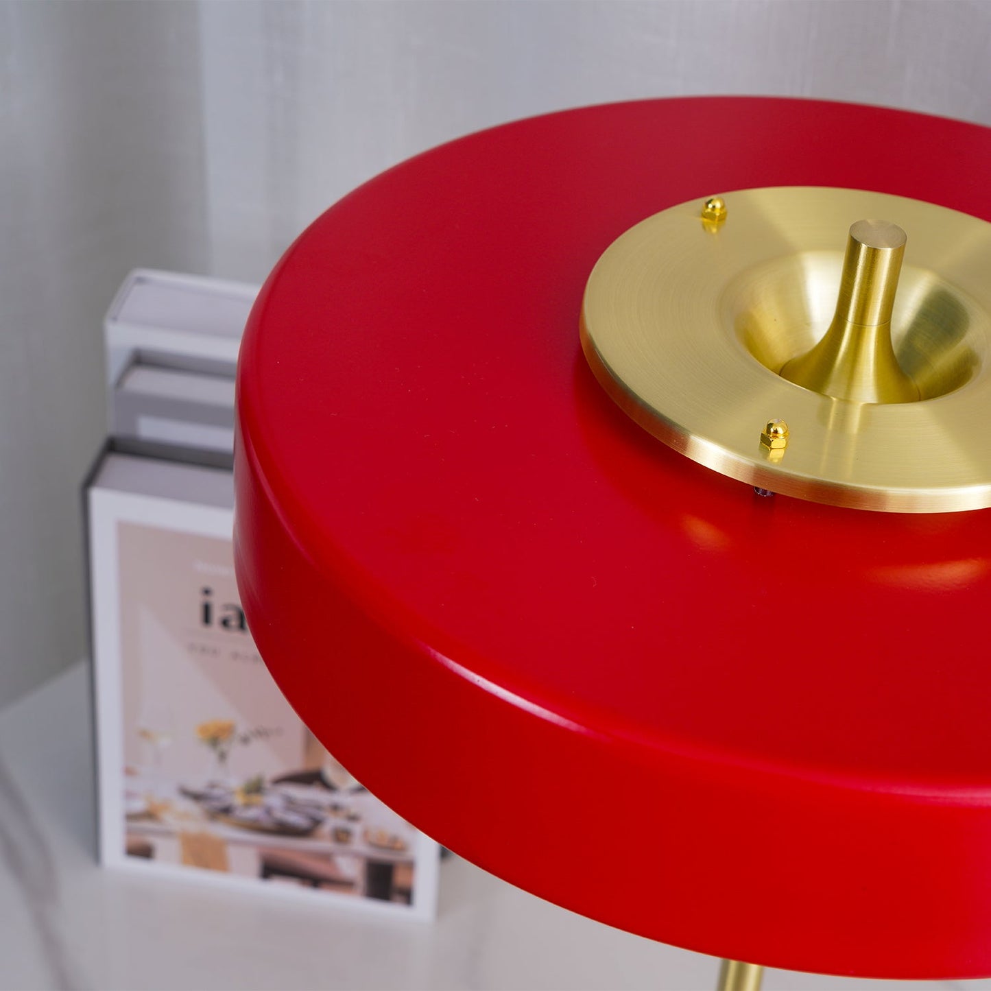 LuxeGlow - Spun Metal Table Lamp with Pull Cord Switch