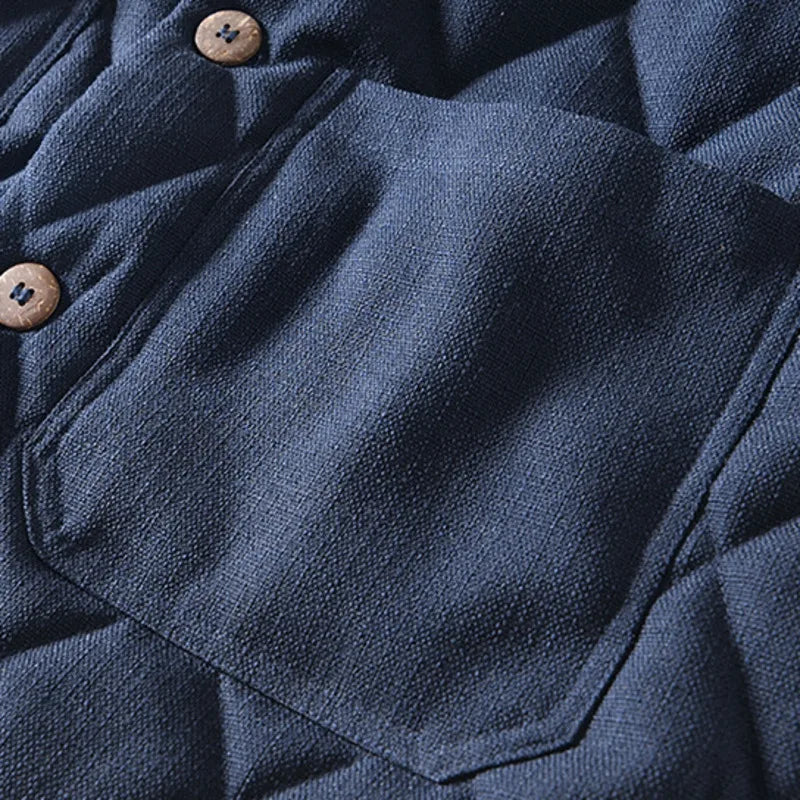 Veste d'été pour hommes avec boutons et matelassage en losanges