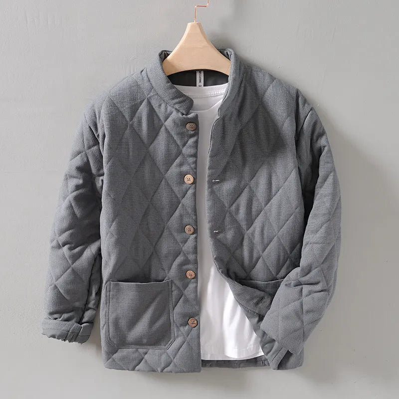 Veste d'été pour hommes avec boutons et matelassage en losanges