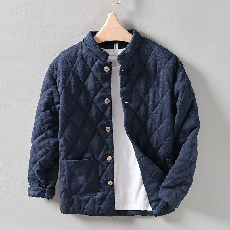 Veste d'été pour hommes avec boutons et matelassage en losanges